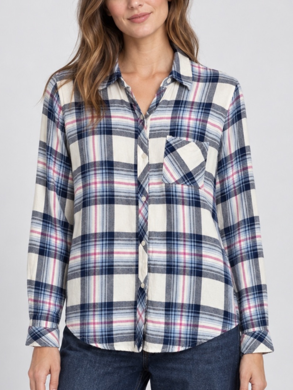 Rails Hunter Plaid Flannel Shirt Button-Down in Blue White